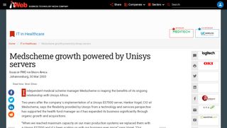 
                            9. Medscheme growth powered by Unisys servers | ITWeb