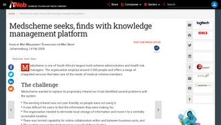 
                            13. Medscheme seeks, finds with knowledge management platform ...