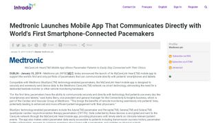 
                            6. Medtronic Launches Mobile App That Communicates Directly with ...