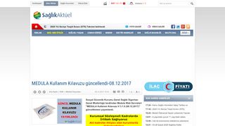 
                            11. MEDULA Kullanım Kılavuzu güncellendi-08.12.2017 - Sağlık Aktüel