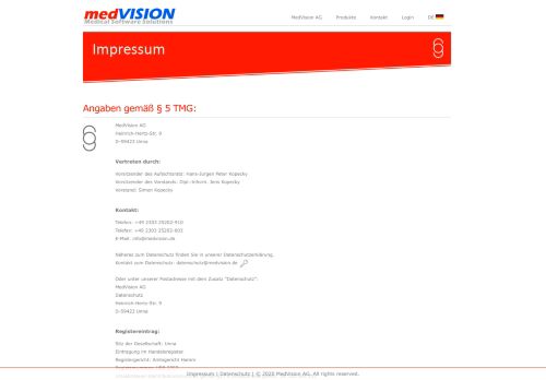 
                            5. medVISION | Impressum