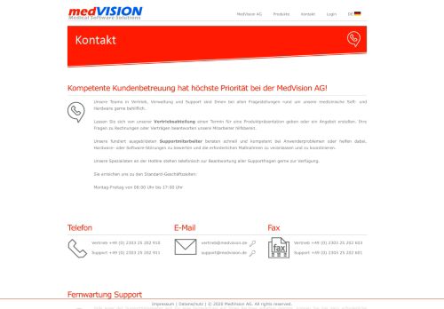 
                            2. medVISION | Kontakt