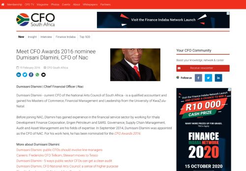 
                            12. Meet CFO Awards 2016 nominee Dumisani Dlamini, CFO of Nac