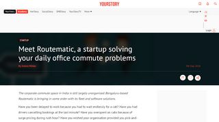 
                            3. Meet Routematic, a startup solving your daily office commute - YourStory