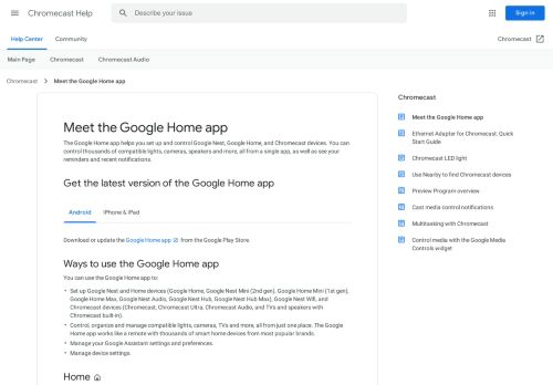 
                            4. Meet the Google Home app - Android - Chromecast Help