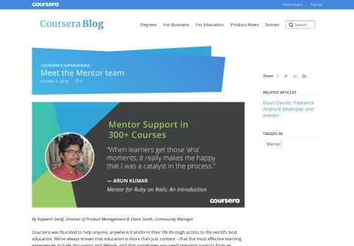 
                            2. Meet the Mentor team | Coursera Blog