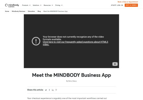 
                            8. Meet the MINDBODY Business App | MINDBODY for Business
