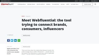 
                            8. Meet Webfluential: the tool trying to connect brands, consumers ...
