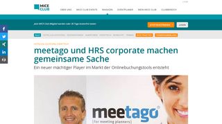 
                            13. meetago und HRS corporate machen gemeinsame Sache - MICE Club