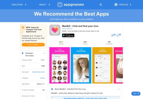 
                            6. MeetEZ - Chat and find your love - by Mobile Dating Dev - Dating ...