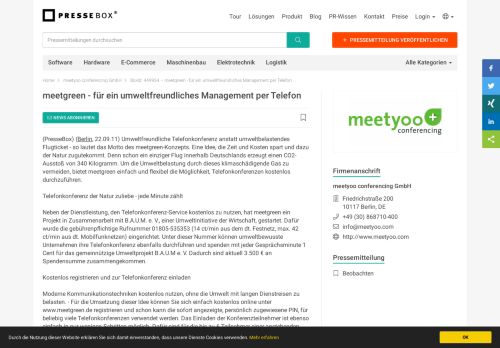 
                            7. meetgreen - für ein umweltfreundliches Management per ... - PresseBox