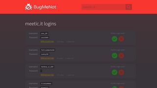 
                            4. meetic.it passwords - BugMeNot