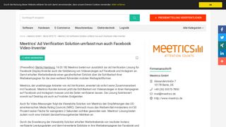 
                            7. Meetrics' Ad Verification Solution umfasst nun auch Facebook Video ...