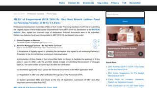 
                            5. MEFICAI Empanelment (MEF 2018-19): Final Bank Branch Auditors ...