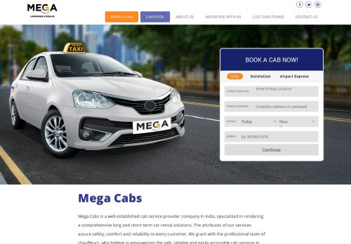 
                            12. Mega Cabs: Cab Services in Delhi | Online Taxi Booking Bangalore ...