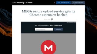 
                            11. MEGA secure upload service gets its Chrome extension hacked ...