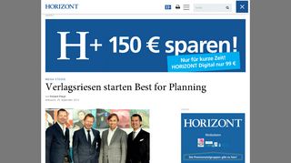 
                            10. Mega-Studie: Verlagsriesen starten Best for Planning - Horizont