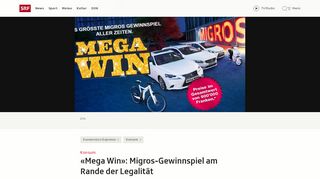 
                            7. Mega Win»: Migros-Gewinnspiel am Rande der Legalität - SRF