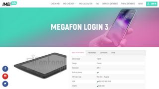 
                            13. MEGAFON Login 3 specification - IMEI.info