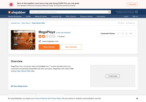 
                            6. MegaPlayz Reviews - 7 Reviews of Megaplayz.com | Sitejabber
