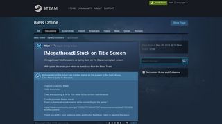 
                            2. [Megathread] Stuck on Title Screen :: Bless Online Game Discussions