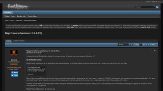 
                            13. MegaTrainer eXperience 1.3.2.8 (PC) - Forums - GameHacking.org