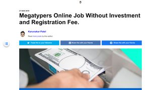 
                            13. Megatypers Online Job Without Investment and Registration Fee.