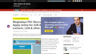 
                            5. Meghalaya PSC Recruitment 2018: Apply online for 228 AE, Asst ...