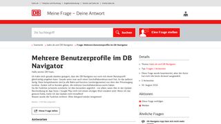 
                            3. Mehrere Benutzerprofile im DB Navigator - Beantwortet - Deutsche Bahn