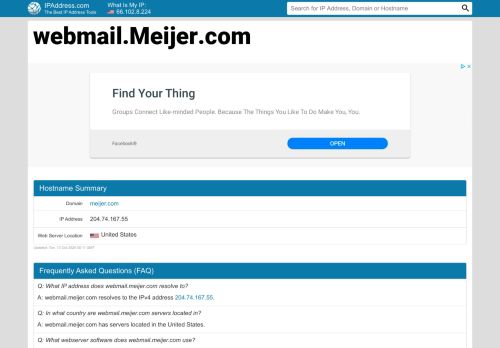 
                            10. Meijer WebMail - OWA - webmail.meijer.com | IPAddress.com