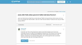 
                            5. mein Aldi Talk online passwort hilfee hab kein Paswort (Aldi-Talk ...