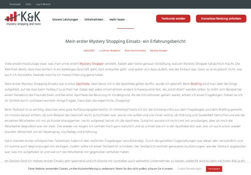 
                            13. Mein erster Mystery Shopping Einsatz - Mystery Shopping and more