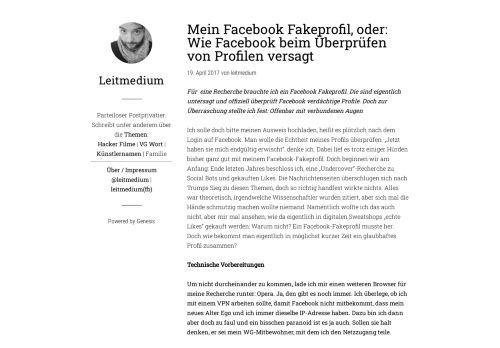 
                            8. Mein Facebook Fakeprofil, oder: Wie Facebook beim Überprüfen von ...