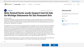 
                            11. Mein Hotmail Konto wurde Gesperrt Und Ich Hab Da Wichtige ...