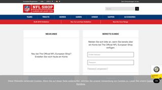 
                            1. Mein Konto - NFL Shop Europe