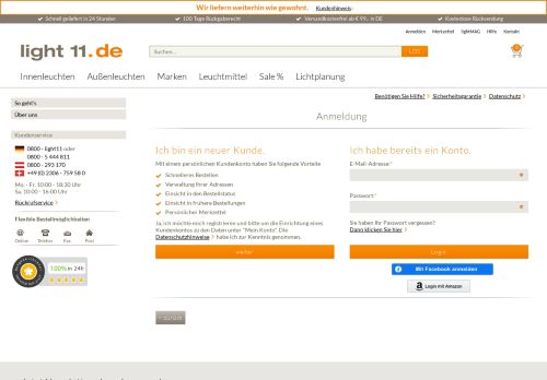
                            1. Mein Kundenkonto bei www.light11.de