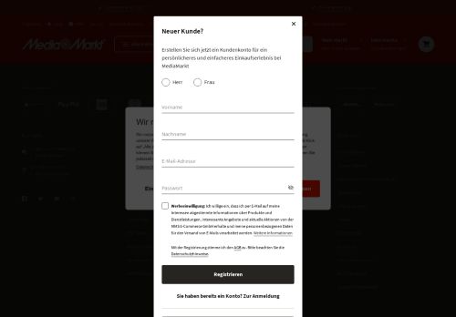 
                            4. Mein Kundenkonto - Registrieren - Media Markt