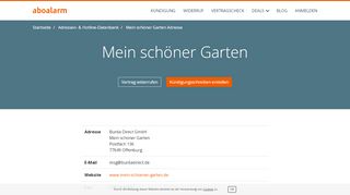 
                            8. Mein schöner Garten Adresse, Telefonnumer und Fax - Aboalarm