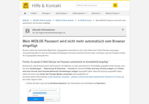 
                            8. Mein WEB.DE Passwort wird nicht mehr automatisch vom Browser ...