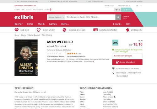 
                            6. Mein Weltbild - Einstein - Buch kaufen | Ex Libris