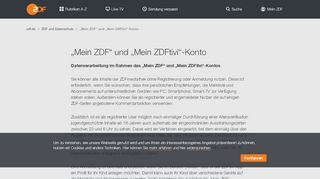 
                            10. „Mein ZDF“ und „Mein ZDFtivi“-Konto - ZDFmediathek