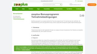 
                            8. mein zooplus - zooplus Bonusprogramm Teilnahmebedingungen