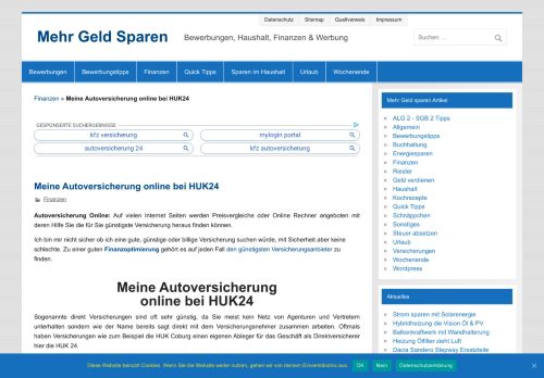 
                            11. Meine Autoversicherung online bei HUK24 | Hotline, HUK, KFZ ...