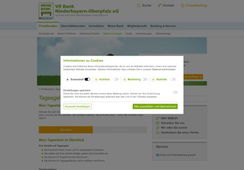 
                            1. Meine Bank. VR Bank Niederbayern-Oberpfalz eG Mein TagesGeld