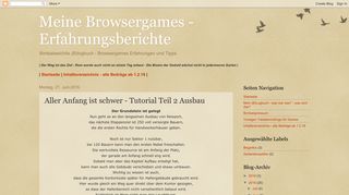 
                            1. Meine Browsergames - Erfahrungsberichte: Aller Anfang ist schwer ...