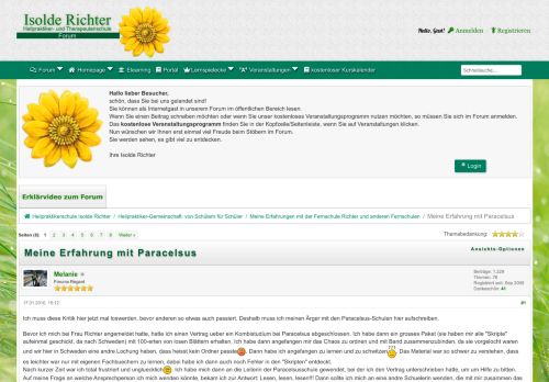 
                            11. Meine Erfahrung mit Paracelsus - Heilpraktikerschule Isolde Richter