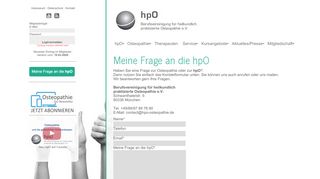 
                            7. Meine Frage an die hpO - Berufsvereinigung für heilkundlich ...