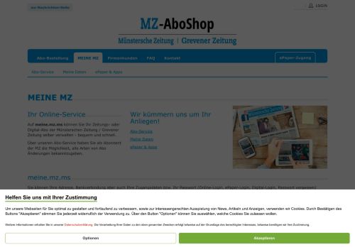 
                            7. MEINE MZ - MZ-AboShop - Abo-Bestellung