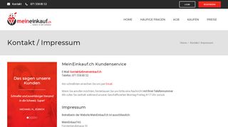 
                            7. MeinEinkauf.ch: Kontakt und Impressum