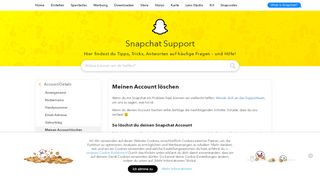 
                            3. Meinen Account löschen - Snapchat Support